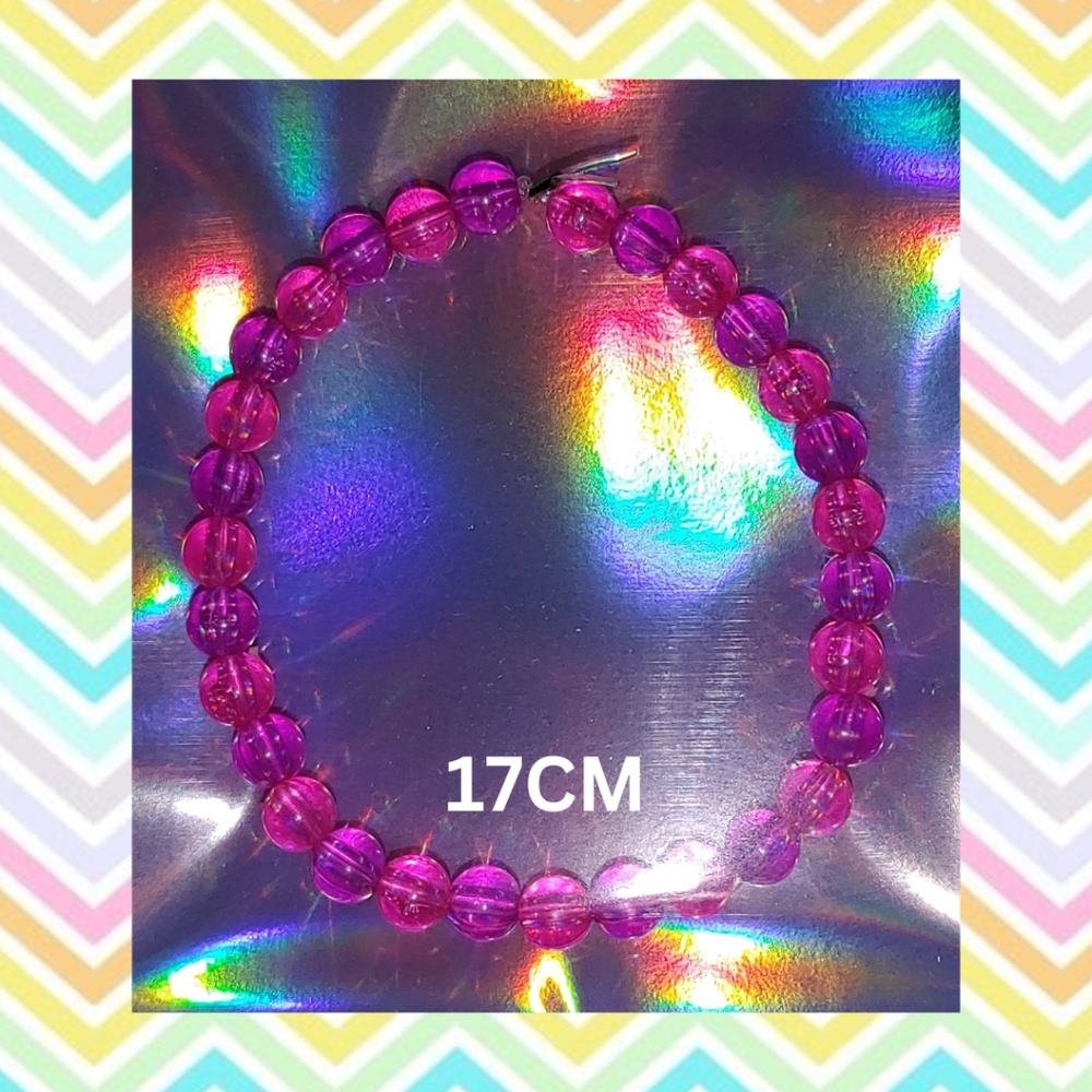 ✨FREE WITH PURCHASE✨Pink + Purple Beaded Stretch String Bracelet